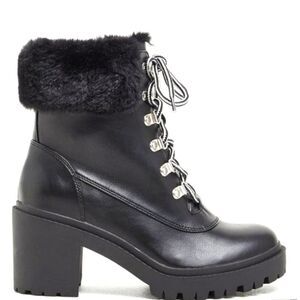 TORRID Extra wide black warm fur chunky winter Bootie (WW) 9.5 W NEW IN BOX